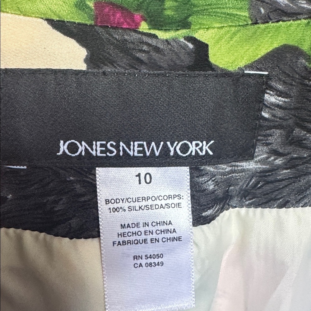 Jones New York Silk Floral Button-Up Jacket size 10 - Picture 3 of 4